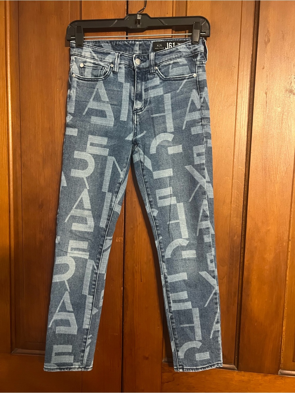Armani Exchange A/X J61 Super Skinny Logo Capri Jeans Size 24 Inseam 24”